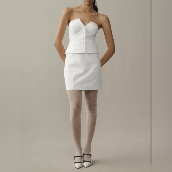 BHLDN Women's IVORY Strapless Vest Mini Dress, Wedding Bridal Shower - Picture 2 of 16